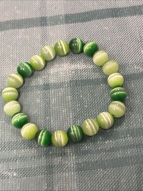 Green cats eye glass Stretch Bracelet - Women Jewelry